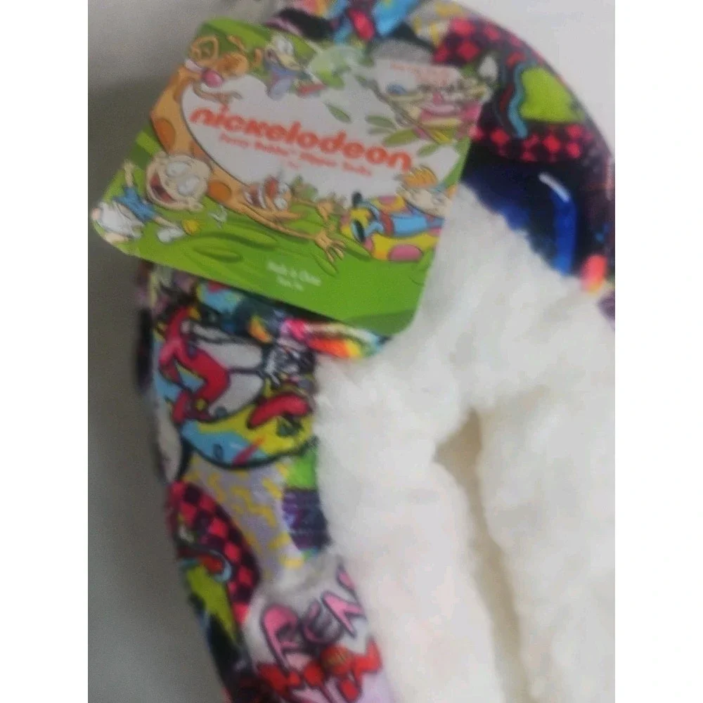 Nickelodeon Rugrats‎ Hey Arnold Ren Stimpy Fuzzy Babba Slipper Socks S/M NWT
